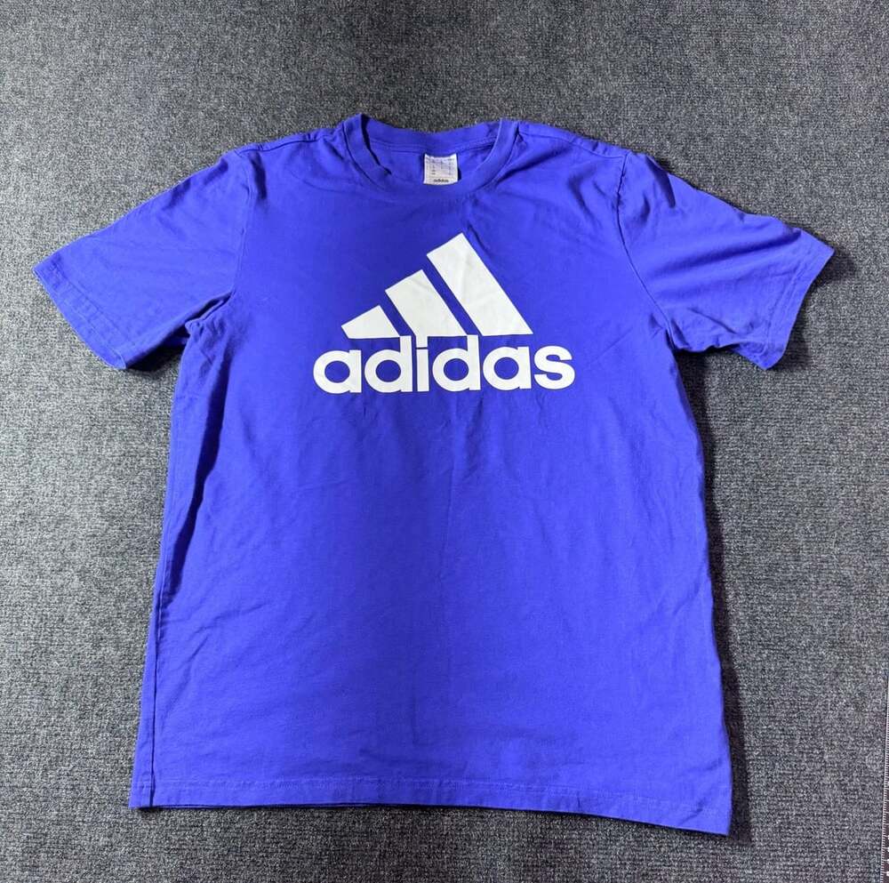 Adidas Logo T-Shirt Mens Size M Royal Blue White Graphic Tee